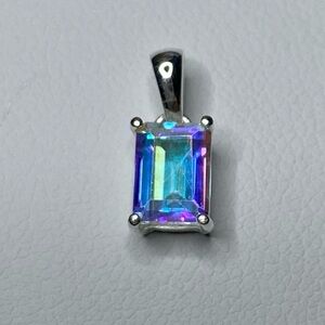 SALE! Absolutely GORGEOUS Emerald Cut Mercury Treated Topaz set in 925 Sterling